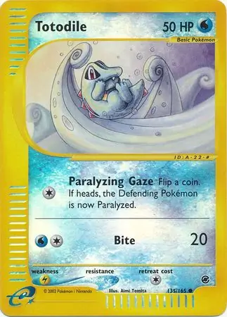Totodile Reverse Holo Pokemon card from Expedition