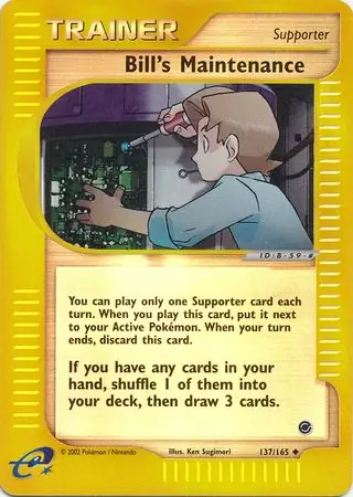 Bill's Maintenance Reverse Holo Pokemon card from Expedition