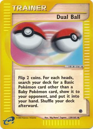 Dual Ball Reverse Holo Pokemon card from Expedition