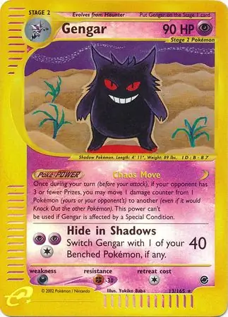 Gengar Reverse Holo Pokemon card from Expedition