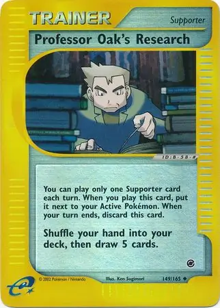 Professor Oak's Research Reverse Holo Pokemon card from Expedition