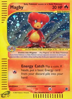 Magby Holo Pokemon card from Expedition