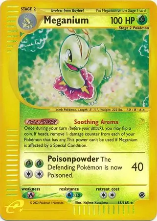 Meganium Reverse Holo Pokemon card from Expedition