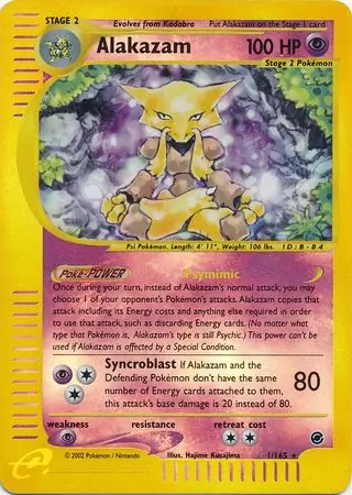 Alakazam Reverse Holo Pokemon card from Expedition