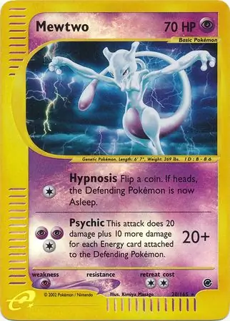 Mewtwo Reverse Holo Pokemon card from Expedition