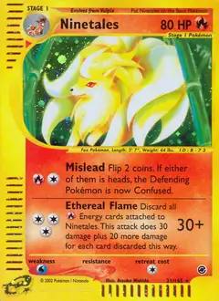 Ninetales Holo Pokemon card from Expedition