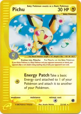 Pichu Reverse Holo Pokemon card from Expedition