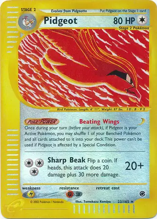 Pidgeot Reverse Holo Pokemon card from Expedition