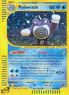 Poliwrath Holo Pokemon card from Expedition