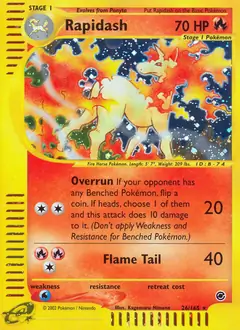 Rapidash Holo Pokemon card from Expedition