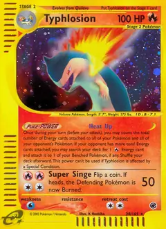 Typhlosion Holo Pokemon card from Expedition