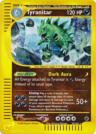 Tyranitar Reverse Holo Pokemon card from Expedition