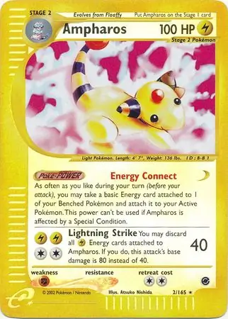 Ampharos Reverse Holo Pokemon card from Expedition