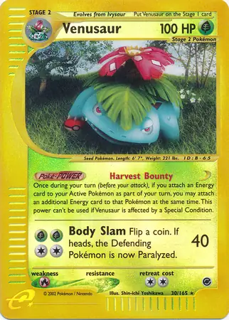 Venusaur Reverse Holo Pokemon card from Expedition
