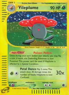 Vileplume Holo Pokemon card from Expedition