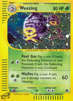Weezing Holo Pokemon card from Expedition