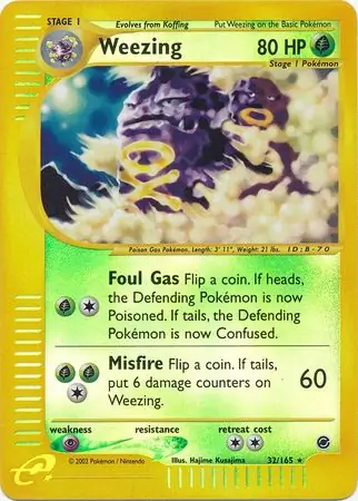 Weezing Reverse Holo Pokemon card from Expedition