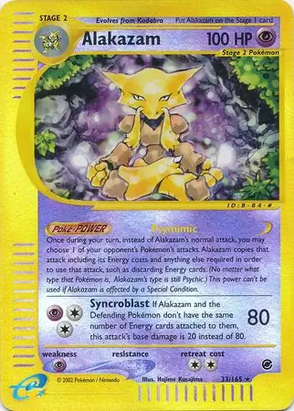 Alakazam Reverse Holo Pokemon card from Expedition