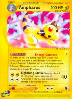 Ampharos Pokemon card from Expedition