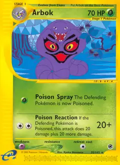 Arbok Pokemon card from Expedition