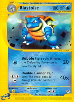 Blastoise Pokemon card from Expedition