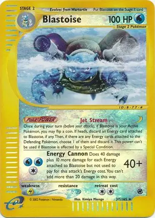 Blastoise Reverse Holo Pokemon card from Expedition