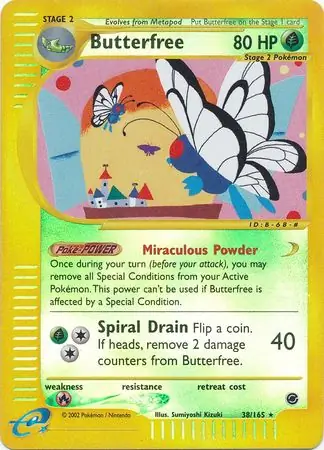 Butterfree Reverse Holo Pokemon card from Expedition