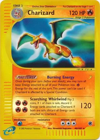 Charizard Reverse Holo Pokemon card from Expedition