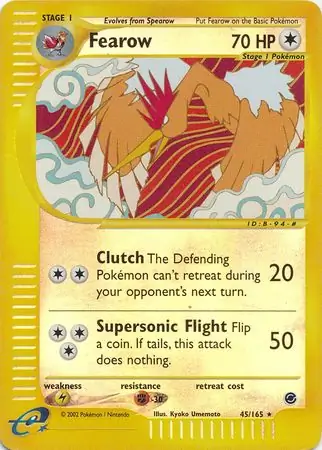 Fearow Reverse Holo Pokemon card from Expedition