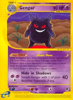 Gengar Pokemon card from Expedition