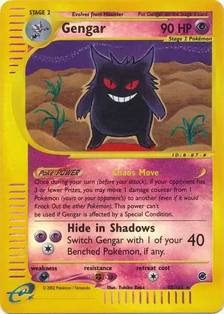 Gengar Reverse Holo Pokemon card from Expedition