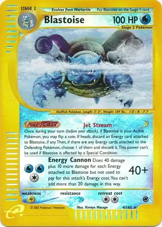 Blastoise Reverse Holo Pokemon card from Expedition