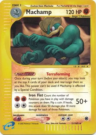 Machamp Reverse Holo Pokemon card from Expedition