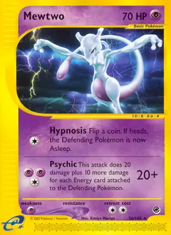 Mewtwo Pokemon card from Expedition