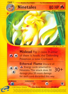 Ninetales Pokemon card from Expedition