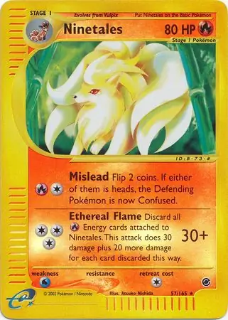 Ninetales Reverse Holo Pokemon card from Expedition