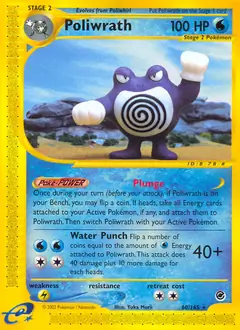 Poliwrath Pokemon card from Expedition
