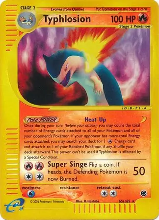 Typhlosion Reverse Holo Pokemon card from Expedition