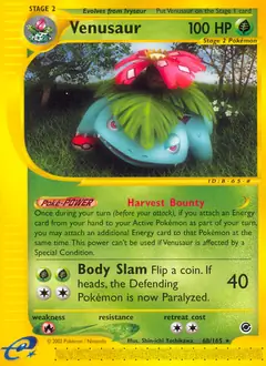 Venusaur Pokemon card from Expedition