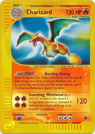 Charizard Reverse Holo Pokemon card from Expedition