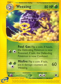 Weezing Pokemon card from Expedition