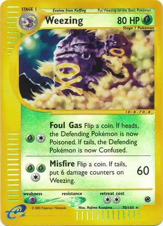 Weezing Reverse Holo Pokemon card from Expedition