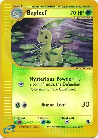 Bayleef Reverse Holo Pokemon card from Expedition