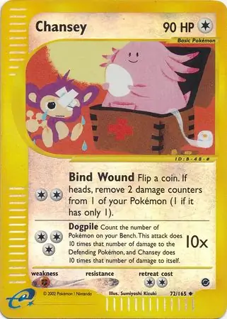 Chansey Reverse Holo Pokemon card from Expedition