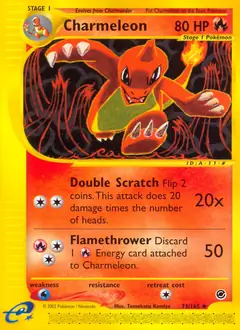 Charmeleon Pokemon card from Expedition