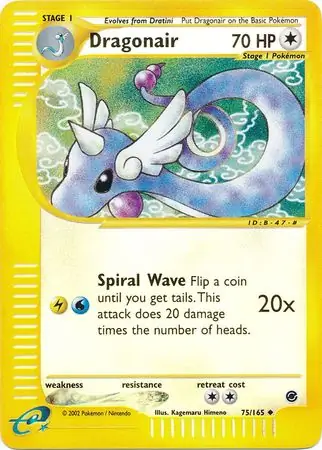 Dragonair Reverse Holo Pokemon card from Expedition