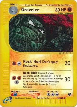 Graveler Reverse Holo Pokemon card from Expedition