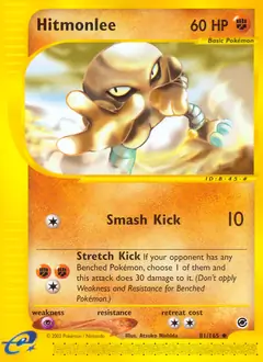 Hitmonlee Pokemon card from Expedition