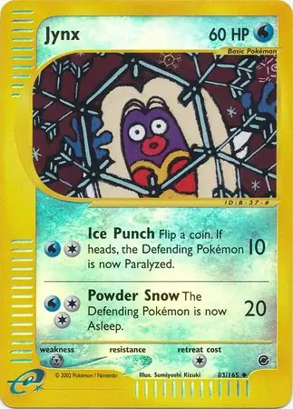 Jynx Reverse Holo Pokemon card from Expedition