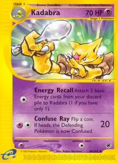 Kadabra Pokemon card from Expedition